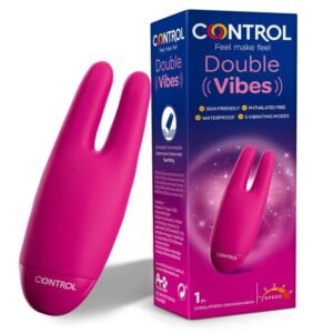 Control Double Vibes é um estimulador clitoriano intenso mas ao mesmo tempo suave ao toque e especialmente desenhado para descobrir novas sensações. Com seus 2 membros vibratórios você desfrutará do dobro do prazer. A intensidade do vibrador é ajustável e pode ser usado debaixo d'água. Control Double Vibes é um estimulador íntimo feito com plástico ABS e silicone hipoalergênico da mais alta qualidade.