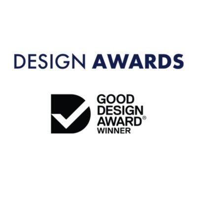 Selo de vencedor Good Design Award.